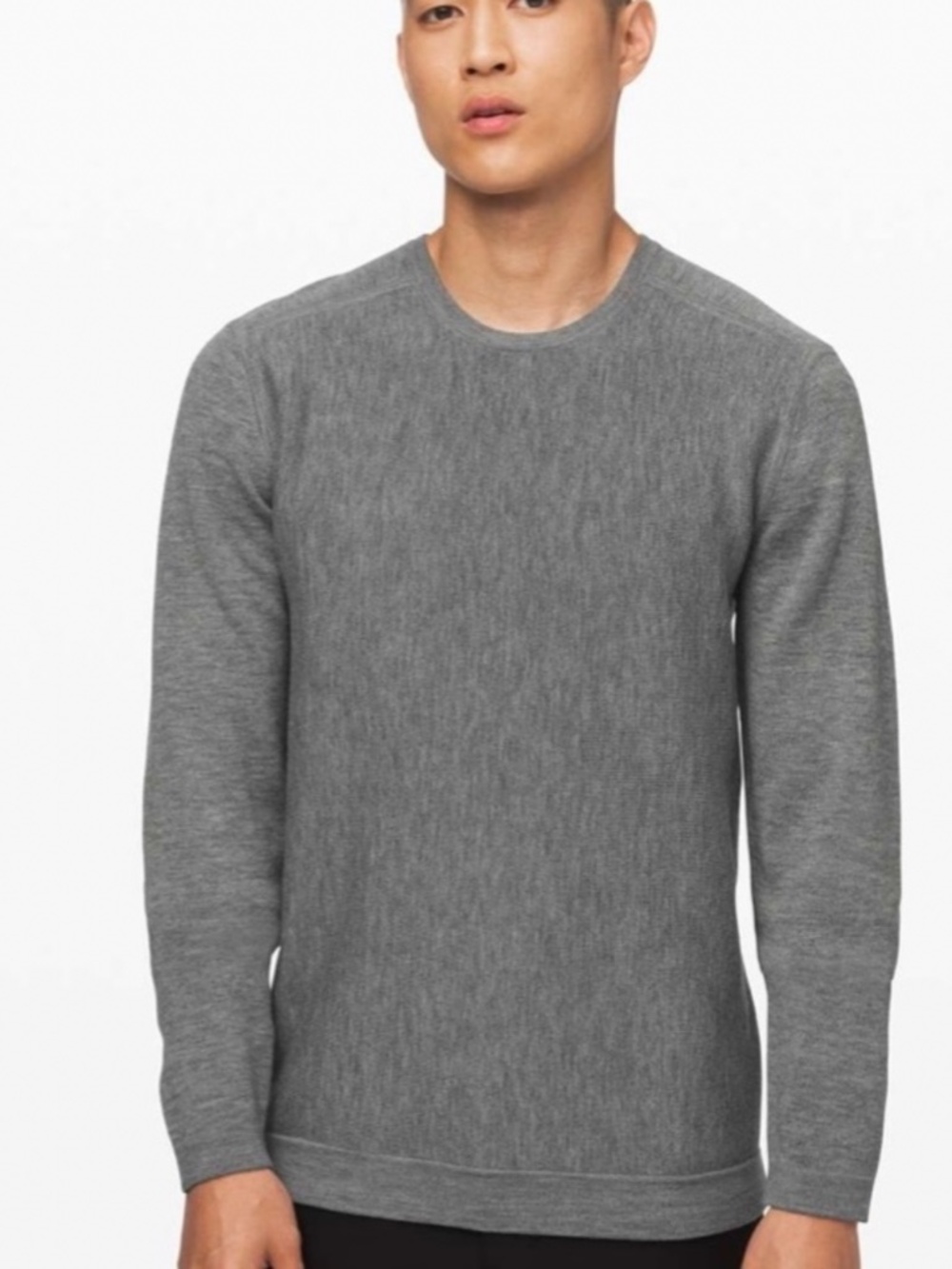 LULULEMON Alpine Air Crew Heathered Core Sweater Merino Wool Men’s Medium Grey